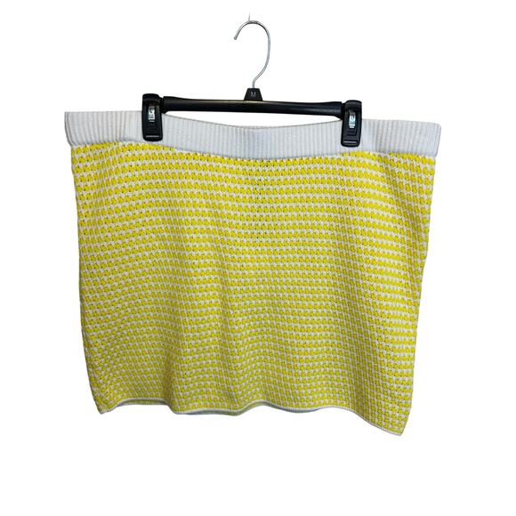 Future Collective Target 1X Knit Yellow Mini Length Plus Size Summer Skirt - Picture 1 of 8